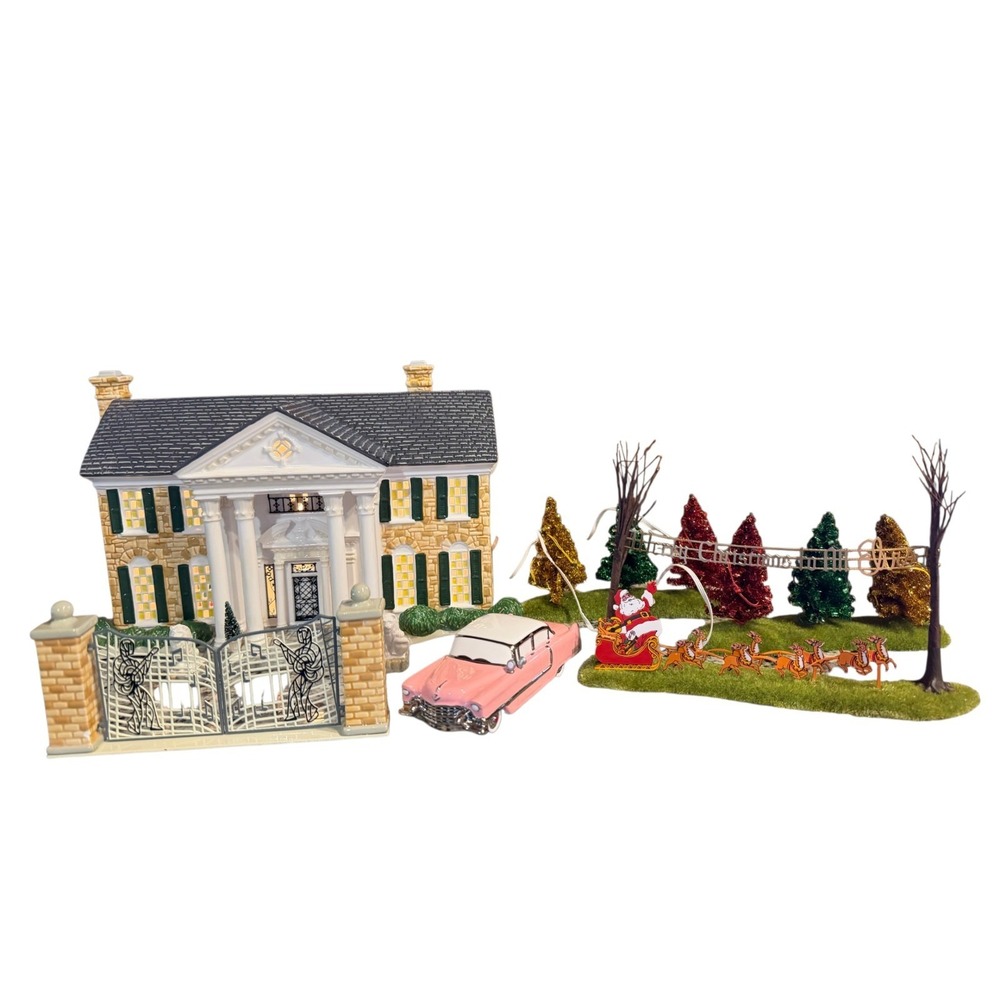 Dept 56 Special Edition Gift Set Elvis Presley's Graceland #56.55041 W/extras